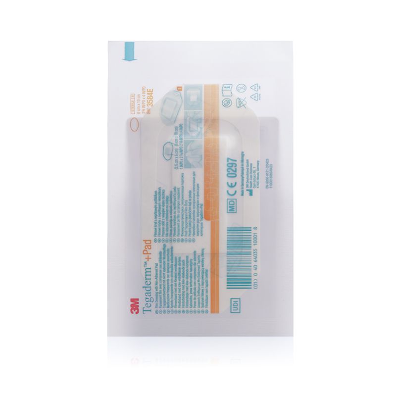 3M Tegaderm +Pad 3584 Sterile Transparent Film Dressing with Absorbent Pad - 1 Dressing (6 x 10 cm)