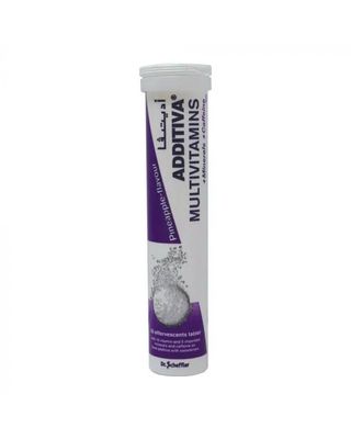 ADDITIVA Multivitamin + Multimineral + Caffeine Pineapple Effervescent Tablets, 20 Tablets