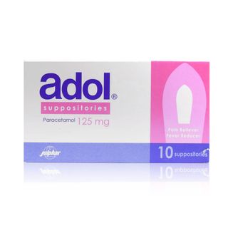 Adol Paracetamol 125 mg Suppositories - 10 Suppositories