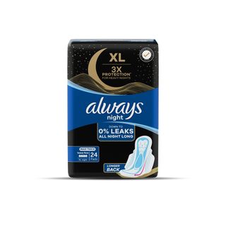Always Clean & Dry Maxi Thick Night XL Sanitary Pads with Wings - 24 Pads