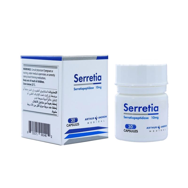 Arthur Andrew Medical Arthur Andrew Medical Serretia Serrapeptase 125,000 SPU - 30 Delayed-Release Capsules