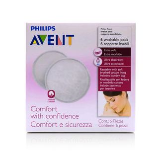 Philips Avent Washable Breast Pads SCF155/06 - 6 Pads with Laundry Bag