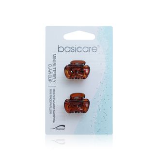 Basicare BC3244 Mini Butterfly Claw Clips Brown - 2 Pieces