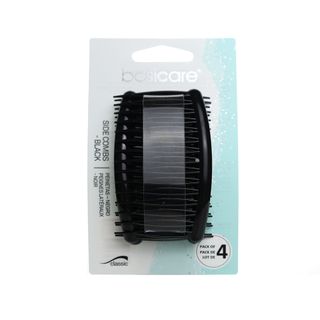 Basicare BC3887 Black Side Combs - 4 Pieces