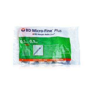 BD Micro-Fine Plus Insulin Syringes 0.5 ml, 30G × 8 mm, Pack of 10