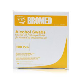 Bromed Elegant Alcohol Swabs, 70% Isopropyl Alcohol - 200 Swabs
