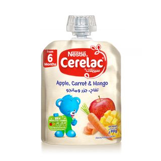 CERELAC Apple, Carrot and Mango Fruit Puree Pouch 6m+ - 90 g