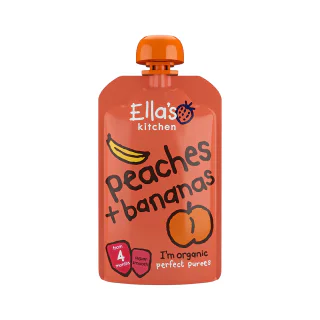 Ella's Kitchen Organic Peaches & Bananas Smooth Baby Puree 4m+ - 120 g