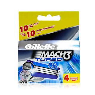 Gillette Mach3 Turbo Replacement Razor Cartridges - 4 Cartridges