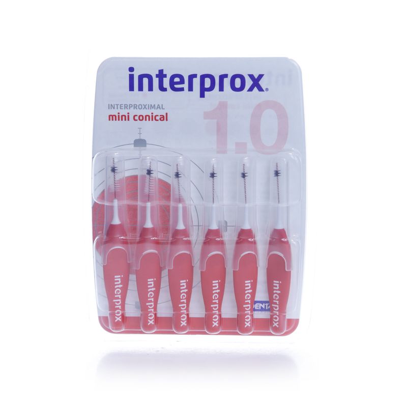 Interprox Mini Conical Red Interdental Brushes 1.0 mm - 6 Brushes