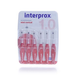 Interprox Mini Conical Red Interdental Brushes 1.0 mm - 6 Brushes