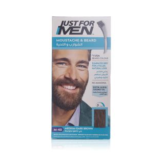 Just For Men Mustache & Beard Brush-In Color Gel M-40 Medium-Dark Brown