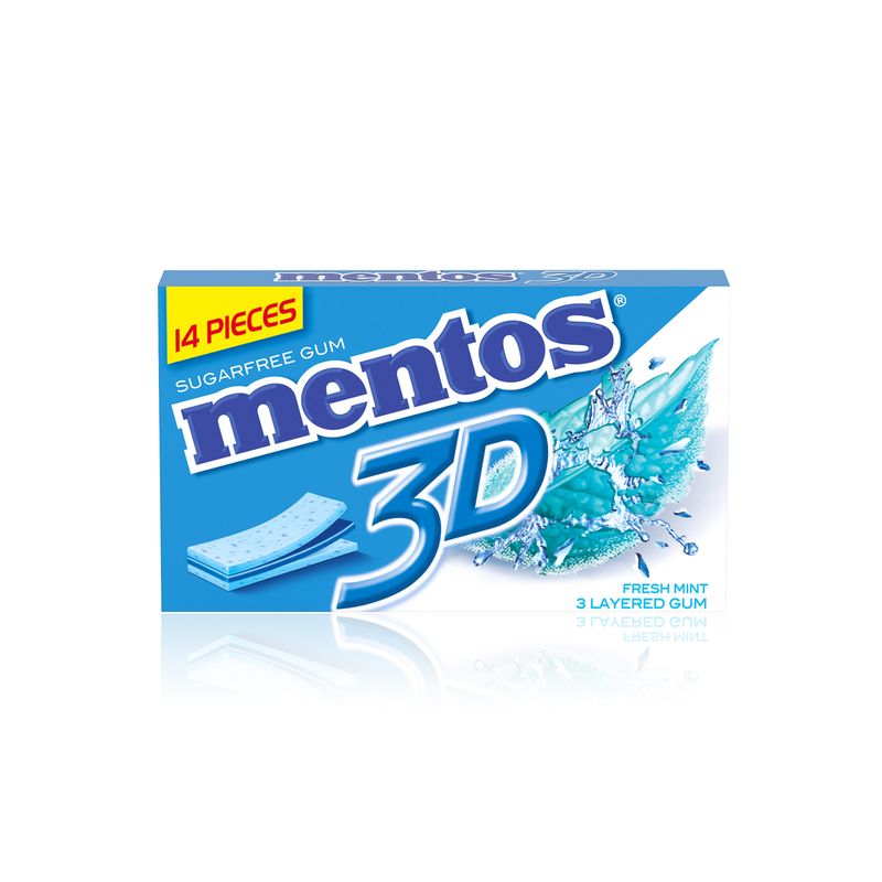 Mentos Mentos 3D Fresh Mint Chewing Gum - 14 Pieces