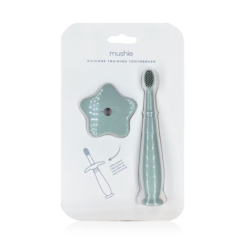 Mushie Star Silicone Training Toothbrush Cambridge Blue - 1 Toothbrush