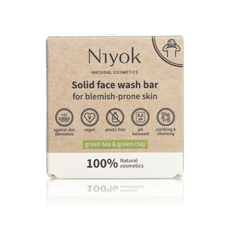 Niyok Green Tea & Green Clay for Blemish-Prone Skin Solid Facial Cleansing Bar - 80 g