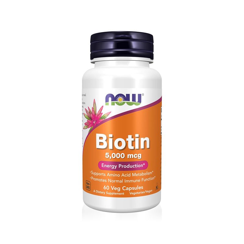 NOW NOW Biotin 5,000 mcg - 60 Veg Capsules