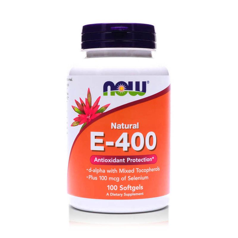 NOW NOW E-400 Mixed Tocopherols + Selenium - 100 Softgels