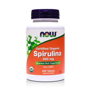 NOW Spirulina Organic 500 mg Tablets, 200 Tablets