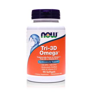NOW Tri-3D Omega Fish Oil Softgels - 90 Softgels