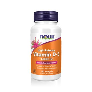 NOW Vitamin D3 1000 IU, 180 Softgels