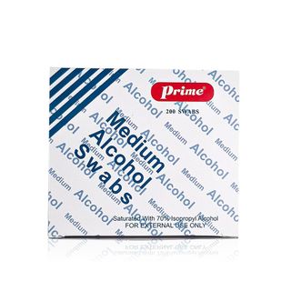 Prime Medium Alcohol Swabs - 200 Pieces