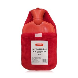 Prime Hot Water Bag with Furry Cover, Red - 2,000 ml
