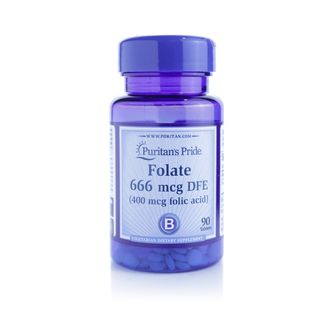 Puritan's Pride Folate 666 mcg DFE (Folic Acid 400 mcg) - 90 Tablets