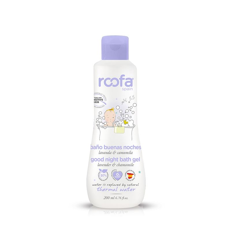 Roofa Spain Baby Good Night Bath Gel, Lavender & Chamomile - 200 ml