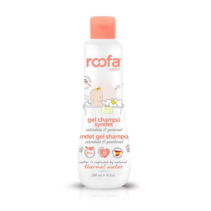 Roofa Spain Baby Syndet Gel Shampoo, Calendula & Panthenol - 200 ml
