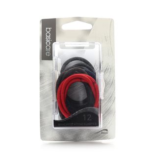 Basicare BC3337 Snag-Free Round Hair Elastics Assorted Colours - 12 Pieces