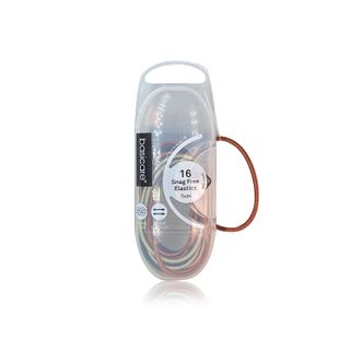 Basicare BC3340 Snag-Free Thin Hair Elastics Assorted Colours - 16 Pieces
