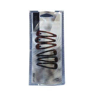 Basicare BC3318 Snap Clips Black and Shell Effect 4.8 cm - 6 Pieces