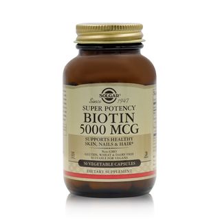 Solgar Biotin 5,000 mcg Vegetable Capsules, 50 Capsules