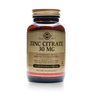 Solgar Zinc Citrate 30 mg - 100 Vegetable Capsules