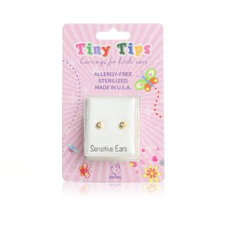 STUDEX Tiny Tips TT741 Gold-Plated 3 mm Cubic Zirconia Piercing Studs - 1 Sterile Pair