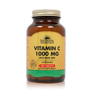 Sunshine Nutrition Vitamins C 1000 mg with Rosehips - 100 Tablets
