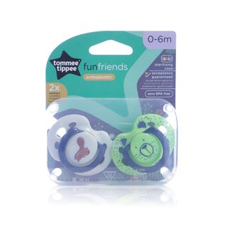 Tommee Tippee Fun Style Soothers 0-6 Months - 2 Pacifiers