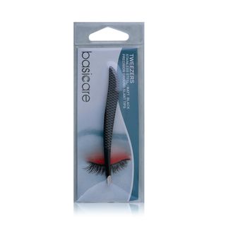 Basicare BC1211 Stainless Steel Slant-Tip Tweezers Matte Black - 1 Piece