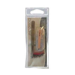 Basicare BC1661 Full-Size and Mini Slant-Tip Tweezers with Case - 2 Pieces