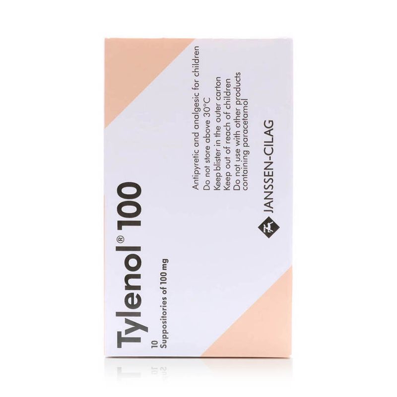 Tylenol Tylenol Paracetamol 100 mg Suppositories - 10 Suppositories