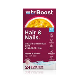 WTR Boost Hair & Nails, Passion Fruit - 24 Effervescent Boosters